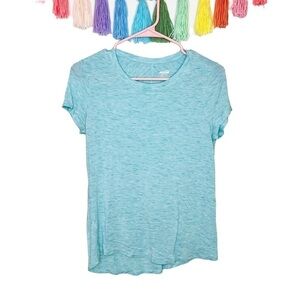 Avia Blue Short Sleeve Athletic Work Out Running Yoga Gym Shirt Size Extra Small